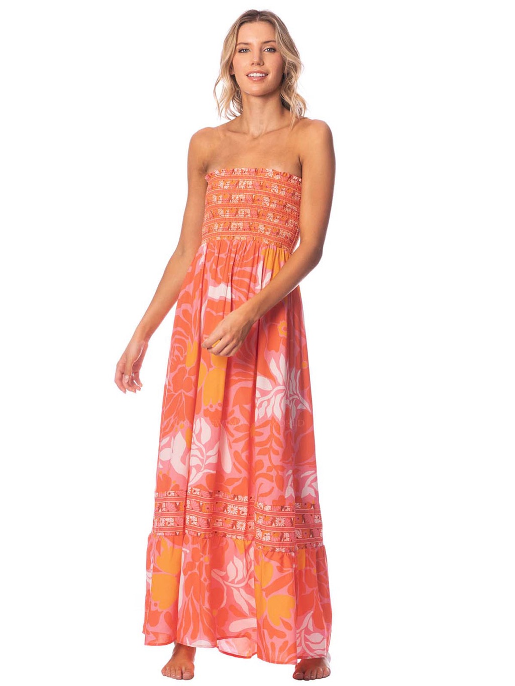 Maaji Coral And White Bewitched Dress